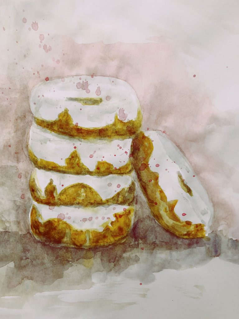 sketch of sugar doughnuts